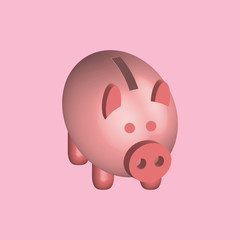 Piggy bank icon isolated on white background