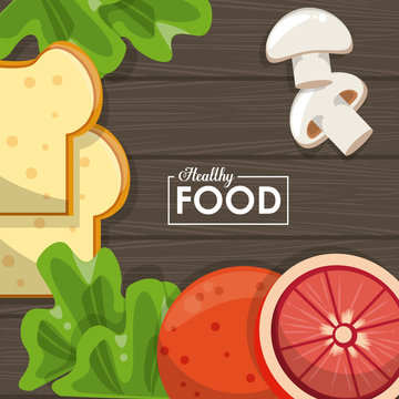 Healthy and fresh food to eat vector illustration graphic design