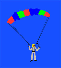 Skydiving Parachute Sports vector illustration against blue sky