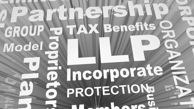 LLP Limited Liability Partnership Business Model Words 3d Render Animation