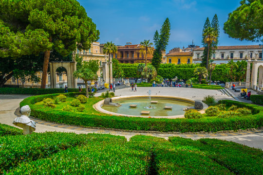 Bellini garden park in Catania, Sicily, Italy