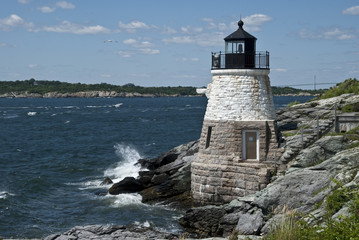 Fototapeta na wymiar Castle Hill Lighthouse in Newport, Rhode Island