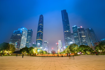 Fototapeta na wymiar The night view of Guangzhou city building