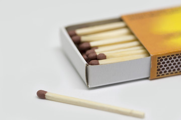 one box with brown matches