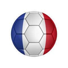illustration of realistic soccer ball painted in the national flag of France for mobile concept and web apps. Illustration of national soccer ball can be used for web and mobile