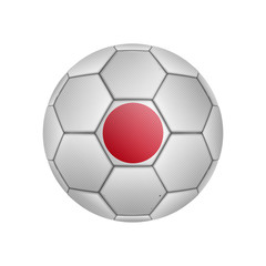 Fototapeta premium illustration of realistic soccer ball painted in the national flag of Japan for mobile concept and web apps. Illustration of national soccer ball can be used for web and mobile