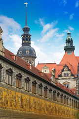 Obraz premium Procession of Princes mural in Stallhof of Dresden
