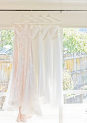 Fototapeta na wymiar shot of elegant bridal dress 