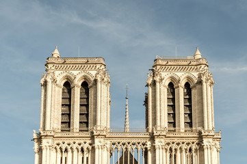 Detail of the Notre Dame Cathedral towers
