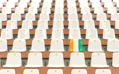 Obraz premium Stadium seat with flag of cote d Ivoire