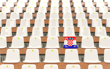 Obraz premium Stadium seat with flag of croatia