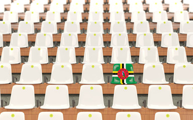 Obraz premium Stadium seat with flag of dominica