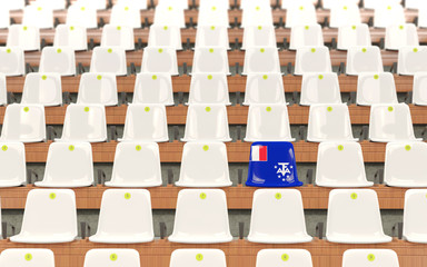 Fototapeta premium Stadium seat with flag of french southern territories