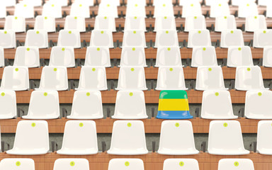 Obraz premium Stadium seat with flag of gabon