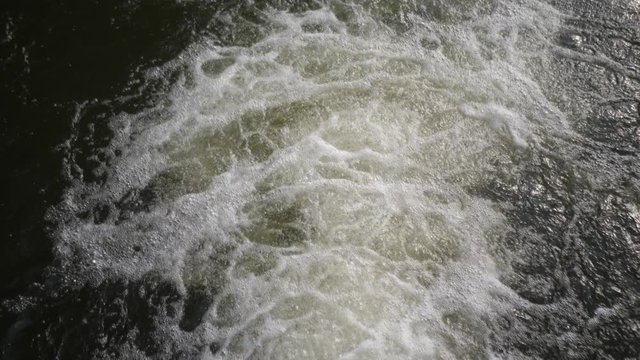 Water churning and bubbling.