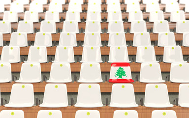 Fototapeta premium Stadium seat with flag of lebanon