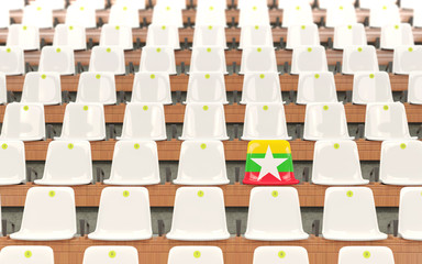 Obraz premium Stadium seat with flag of myanmar