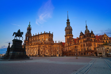 Fototapeta premium Dresden sunset at Theaterplatz in Saxony Germany