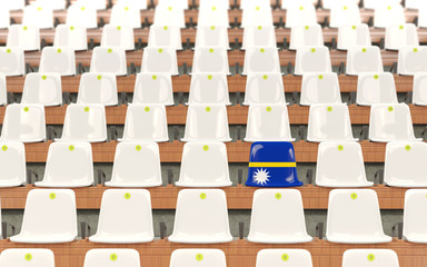 Obraz premium Stadium seat with flag of nauru