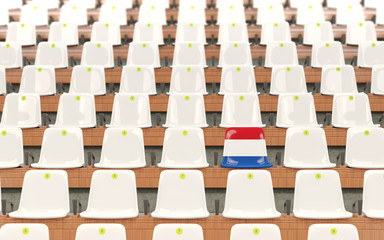 Obraz premium Stadium seat with flag of netherlands