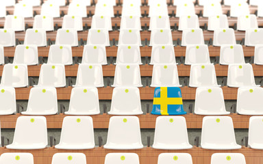 Stadium seat with flag of sweden