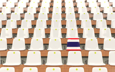 Fototapeta premium Stadium seat with flag of thailand