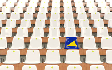 Obraz premium Stadium seat with flag of tokelau