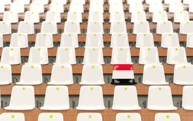 Obraz premium Stadium seat with flag of yemen