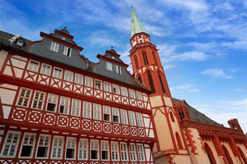 Obraz premium Frankfurt Romerberg square Old city Germany