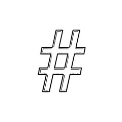 Obraz premium Hashtag hand drawn outline doodle icon