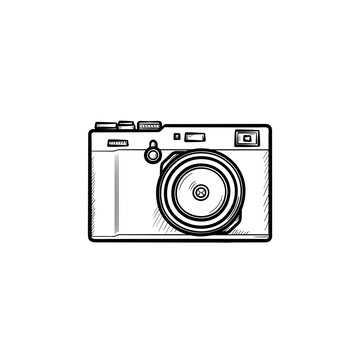 Simple camera hand drawn outline doodle icon