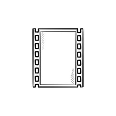 Cine-film strip hand drawn outline doodle icon