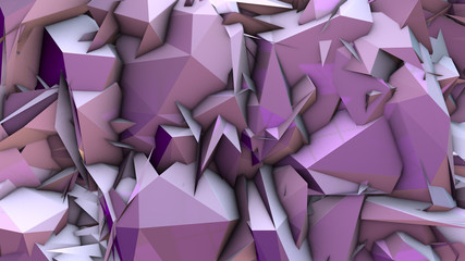 Purple Low poly modern triangle 3d render abstract background 