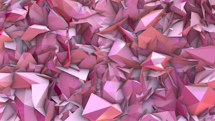 Pink low-poly futuristic geometric 3d render background