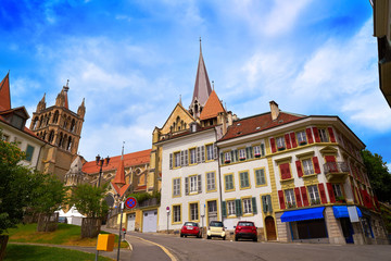 Lausanne city Notre Dame Cathedral in Switzerland