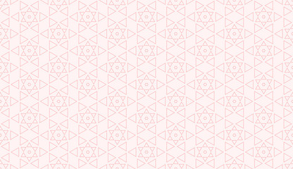 Backgrounds pattern seamless geometric sweet pink hexagon Arabic style abstract and line vector design. Pastel color background.