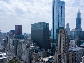Fototapeta na wymiar Beautiful aerial view of the Skyscraper buildings in the city of Chicago