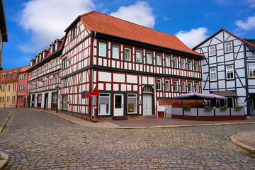 Nordhausen downtown facades in Thuringia Germany