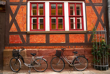 Fototapeta na wymiar Nordhausen downtown facades in Thuringia Germany