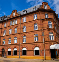 Fototapeta na wymiar Nordhausen brick facades and windows in Germany