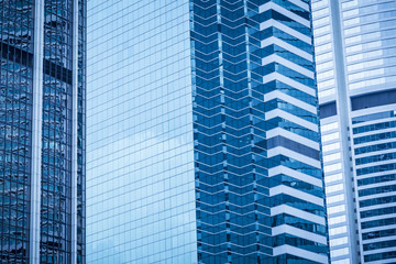 Blue glass office building