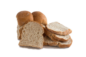 Various of Bread, french baguette isolated on white background

