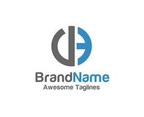 Fototapeta premium creative Letter DE logo with circle design elements. simple letter DE letter logo,Business corporate letter JE logo design vector