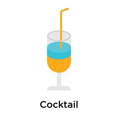 Cocktail icon isolated on white background