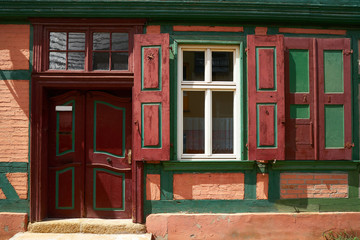 Obraz premium Quedlinburg city facades in Harz Germany