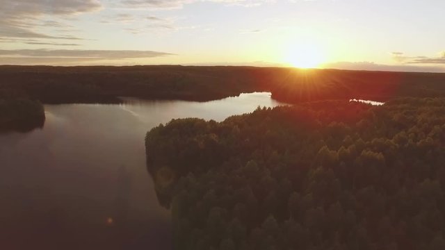 Majestic Aerial Flight Through Epic Iceland Landscape River Golden Hour Sunset Colors Scandinavian Landscape Amazing Nature 4k