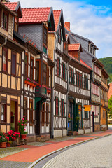 Obraz premium Stolberg facades in Harz mountains Germany