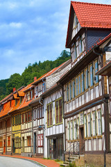 Stolberg facades in Harz mountains Germany