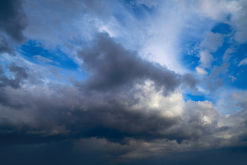 Fototapeta na wymiar Dramatic clouds sky in a stormy weather