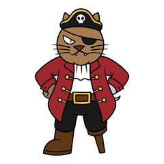 Cartoon Pirate Cat